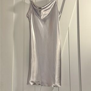 Elegant Silver Slip Dress